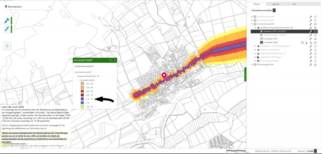 Lärmkartierung Straßenlärm Sterhausen 2017,NACHT